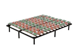 Monmobilierdesign Sommier à Lattes Ergonomique Avec Plots De Soutien 200x200 Cm Avec Pieds