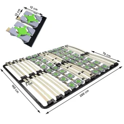 Monmobilierdesign Sommier à Lattes Ergonomique Avec Plots De Soutien 160x200 Cm