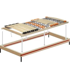 Monmobilierdesign Sommier à Lattes Ergonomique En Bois Avec Plots De Soutien 7 Zones De Confort Tête Et Pied Relevables 120x200 Cm