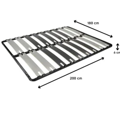 Monmobilierdesign Sommier à Lattes Larges 180x200 Cm Sans Pieds Outlet