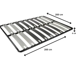 Monmobilierdesign Sommier à Lattes Larges 200x200 Cm Sans Pieds Best