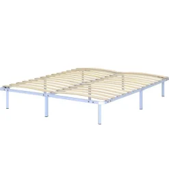 Monmobilierdesign Sommier à Lattes Robuste Avec Pieds En Acier - Montage Facile - 180x200 Cm Blanc
