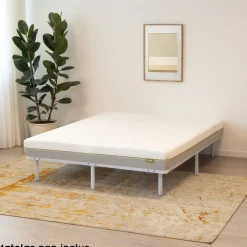 Monmobilierdesign Sommier à Lattes Robuste Avec Pieds En Acier - Montage Facile - 180x200 Cm Blanc