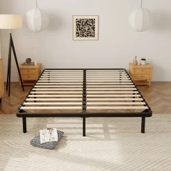 Teeno Sommier à Lattes sur Pieds,7 Pieds Inclus, Lit 2x14 Latte,160x200 CM