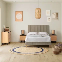 Vs Venta-Stock Sommier + tête de lit Eris 140x200 cm Beige