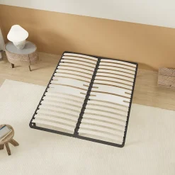 November Sommier 140 x 200 cm à lattes en bois - Renfort lombaire - 7 Pieds - Résistant, stable et durable Hot