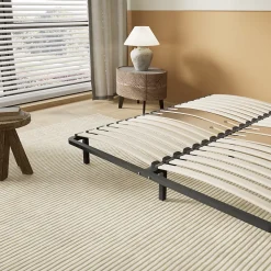 November Sommier 140 x 200 cm à lattes en bois - Renfort lombaire - 7 Pieds - Résistant, stable et durable Hot