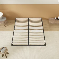 November Sommier 160 x 200 cm à lattes en bois - Renfort lombaire - 7 Pieds - Résistant, stable et durable Discount