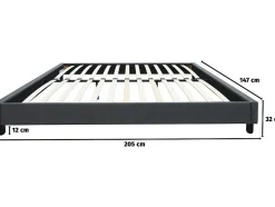 Habitat Et Jardin Sommier "Andy" en tissu 140 x 190cm Gris anthracite Online