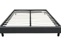 Habitat Et Jardin Sommier "Andy" en tissu 160 x 200 cm Gris anthracite Best