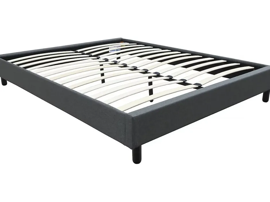 Habitat Et Jardin Sommier "Andy" en tissu 160 x 200 cm Gris anthracite Best