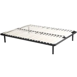 Vente-unique Sommier cadre à lattes 140 x 200 cm - 2x19 lattes - Sans pieds - Noir - KALISTA de YSMÉE Best