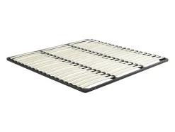 Vente-unique Sommier cadre à lattes 200 x 200 cm - 3x19 lattes - Sans pieds - Noir - KALISTA de YSMÉE