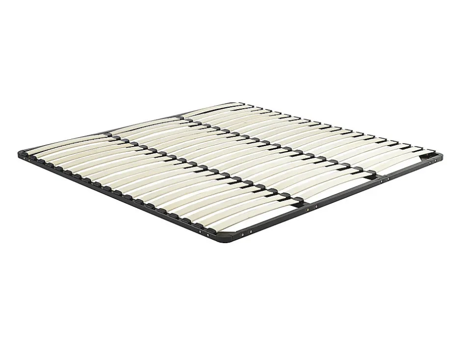 Vente-unique Sommier cadre à lattes 200 x 200 cm - 3x19 lattes - Sans pieds - Noir - KALISTA de YSMÉE