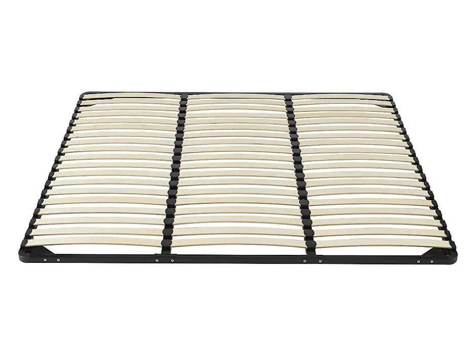Vente-unique Sommier cadre à lattes 200 x 200 cm - 3x19 lattes - Sans pieds - Noir - KALISTA de YSMÉE