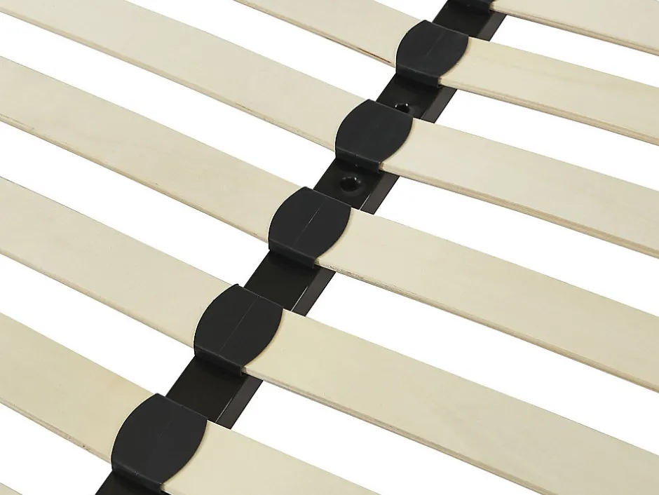Vente-unique Sommier cadre à lattes 200 x 200 cm - 3x19 lattes - Sans pieds - Noir - KALISTA de YSMÉE