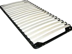 Vente-unique Sommier cadre à lattes 90 x 200 cm -19 lattes - Sans pieds - Noir - KALISTA de YSMÉE