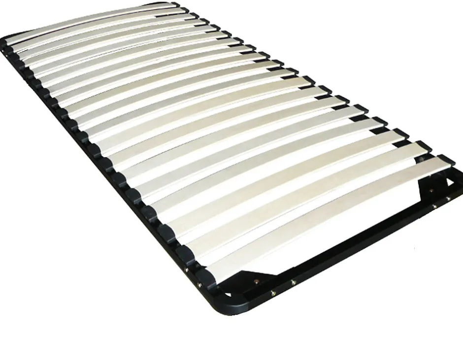Vente-unique Sommier cadre à lattes 90 x 200 cm -19 lattes - Sans pieds - Noir - KALISTA de YSMÉE