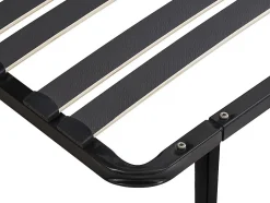 Vente-unique Sommier cadre à lattes 160 x 200 cm - 2 x 15 lattes - 3 zones soutien lombaire renforcé - Avec pied - Noir - CERRISI de YSMÉE