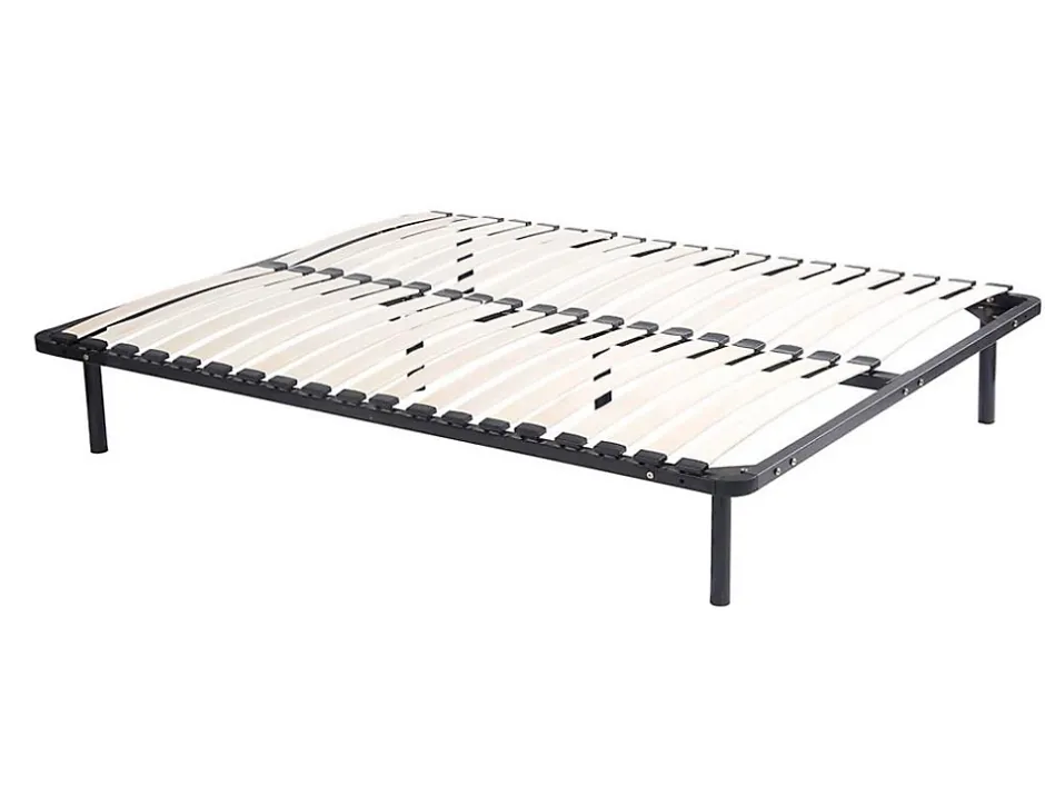 Vente-unique Sommier cadre à lattes 120 x 190 cm - 2x19 lattes - Avec pieds - Noir - KALISTA de YSMÉE Sale