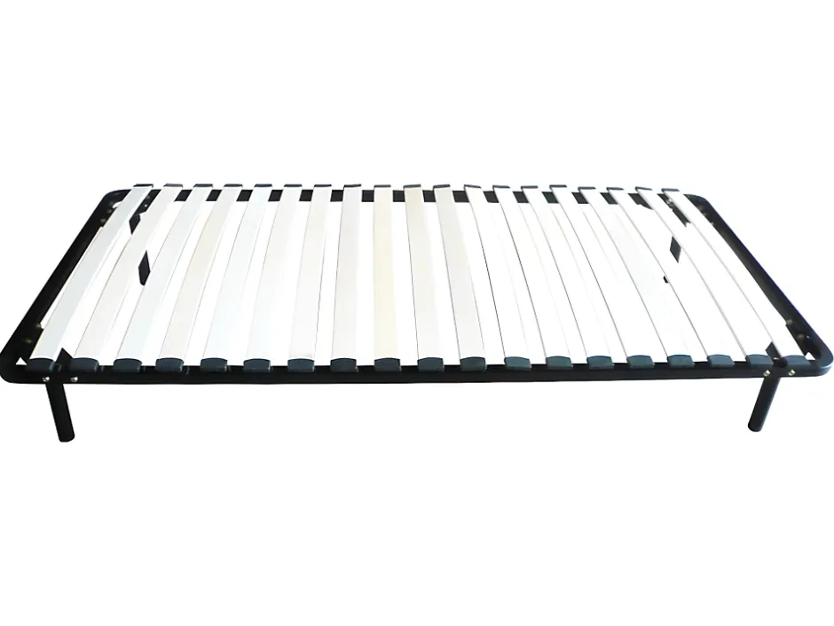 Vente-unique Sommier cadre à lattes 90 x 190 cm - 19 lattes - Avec pieds- Noir - KALISTA de YSMÉE New