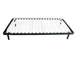 Vente-unique Sommier cadre à lattes 90 x 190 cm - 19 lattes - Avec pieds- Noir - KALISTA de YSMÉE New