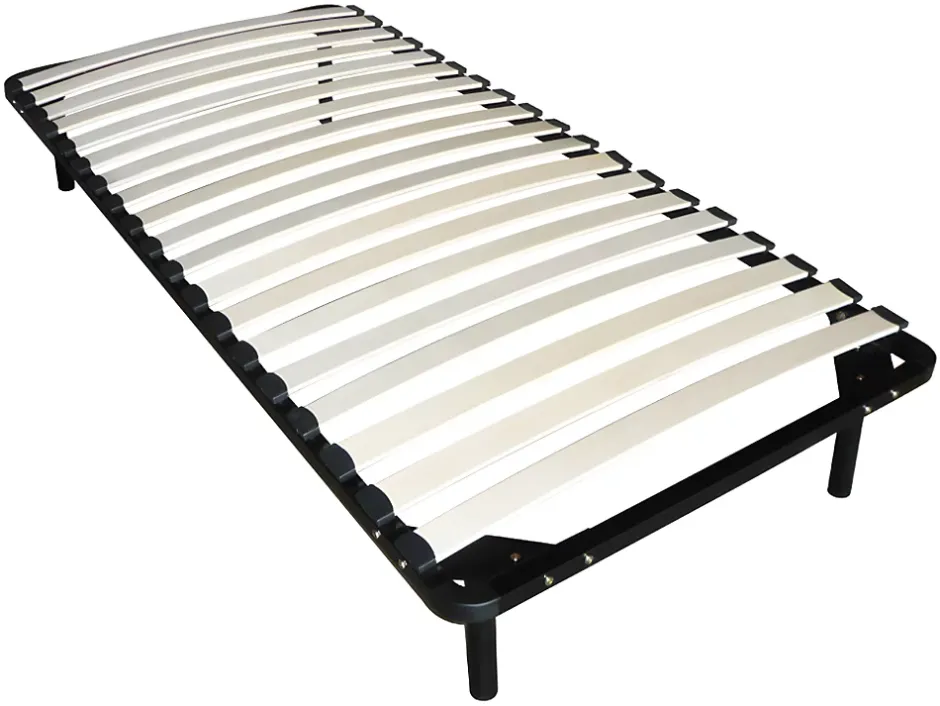 Vente-unique Sommier cadre à lattes 90 x 190 cm - 19 lattes - Avec pieds- Noir - KALISTA de YSMÉE New