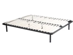 Vente-unique Sommier cadre à lattes 160 x 200 cm - 2x19 lattes - Avec pieds - Noir - KALISTA de YSMÉE New