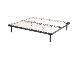 Vente-unique Sommier cadre à lattes 160 x 200 cm - 2x19 lattes - Avec pieds - Noir - KALISTA de YSMÉE New