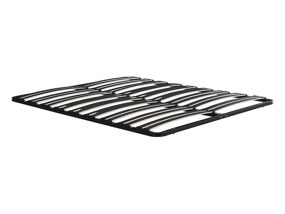 Vente-unique Sommier cadre à lattes 140 x 190 cm - 2 x 15 lattes - 3 zones soutien lombaire renforcé - Sans pied - Noir - CERRISI de YSMÉE