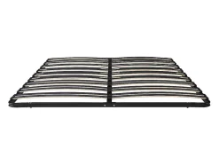 Vente-unique Sommier cadre à lattes 140 x 190 cm - 2 x 15 lattes - 3 zones soutien lombaire renforcé - Sans pied - Noir - CERRISI de YSMÉE