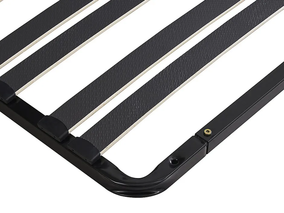 Vente-unique Sommier cadre à lattes 140 x 190 cm - 2 x 15 lattes - 3 zones soutien lombaire renforcé - Sans pied - Noir - CERRISI de YSMÉE