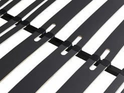 Vente-unique Sommier cadre à lattes 140 x 190 cm - 2 x 15 lattes - 3 zones soutien lombaire renforcé - Sans pied - Noir - CERRISI de YSMÉE