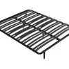 Vente-unique Sommier cadre à lattes 140 x 190 cm - 2 x 15 lattes - 3 zones soutien lombaire renforcé - Avec pied - Noir - CERRISI de YSMÉE