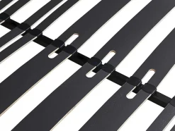 Vente-unique Sommier cadre à lattes 140 x 190 cm - 2 x 15 lattes - 3 zones soutien lombaire renforcé - Avec pied - Noir - CERRISI de YSMÉE