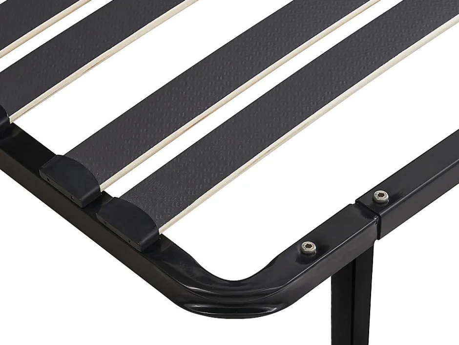 Vente-unique Sommier cadre à lattes 140 x 190 cm - 2 x 15 lattes - 3 zones soutien lombaire renforcé - Avec pied - Noir - CERRISI de YSMÉE