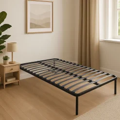 Nuits D'Or Sommier Cadre à lattes Renforcé 180x200 cm - Compatible avec tous matelas - Soutien réglable - 17 lattes en 9mm - Structure métal