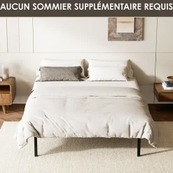 Generique Sommier cadre à lattes 140x190 cm, 2x14 rangs