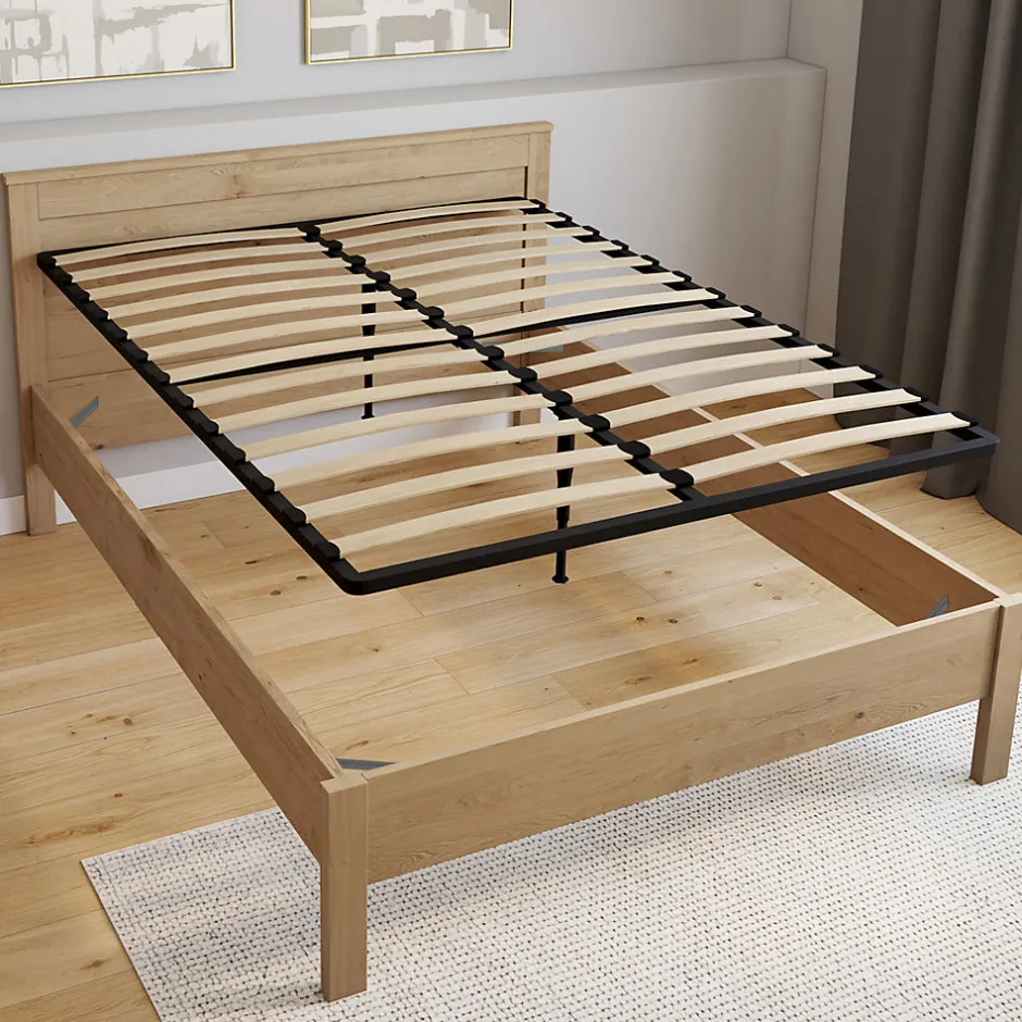 IDMarket Sommier cadre métal à lattes fixe 140 x 190 cm