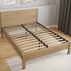 IDMarket Sommier cadre métal à lattes fixe 140 x 190 cm