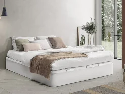 Vente-unique Sommier coffre 180 x 200 cm - Blanc mat - HESTIA de YSMÉE
