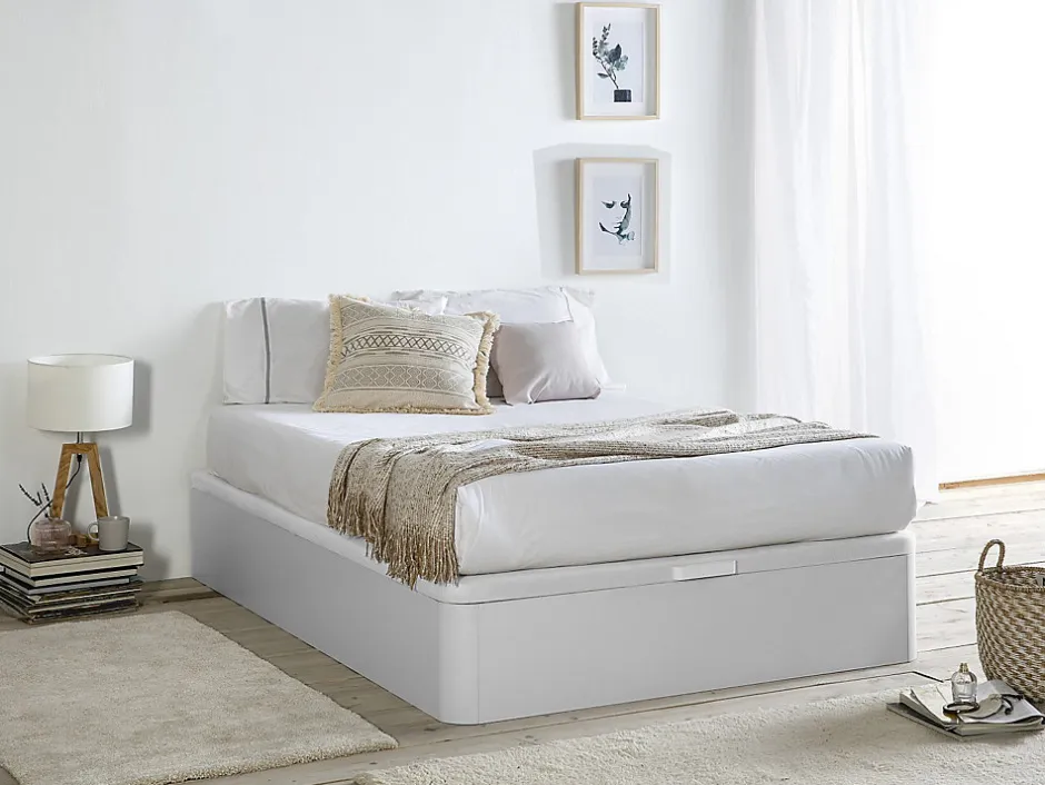 Vente-unique Sommier coffre 160 x 200 cm - Blanc mat - HESTIA de YSMÉE