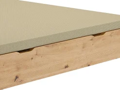 Vente-unique Sommier coffre 140 x 190 cm - Naturel clair - VEONA de YSMÉE Outlet