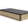 Vente-unique Sommier coffre 90 x 190 cm - Naturel clair et noir - NAMOSI de YSMÉE