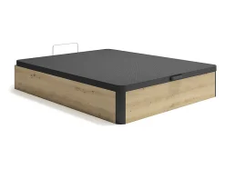 Vente-unique Sommier coffre 140 x 190 cm - Naturel clair et noir - NAMOSI de YSMÉE