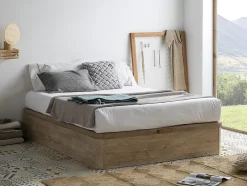 Vente-unique Sommier coffre 140 x 190 cm - Naturel clair - HESTIA de YSMÉE