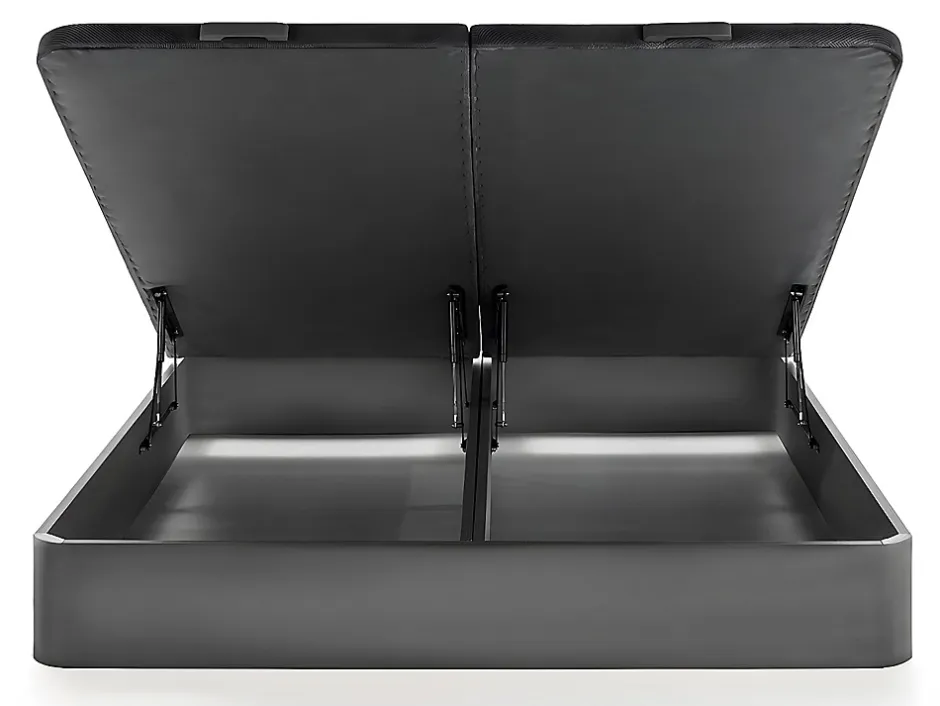 Vente-unique Sommier coffre 180 x 200 cm - Noir mat - HESTIA de YSMÉE