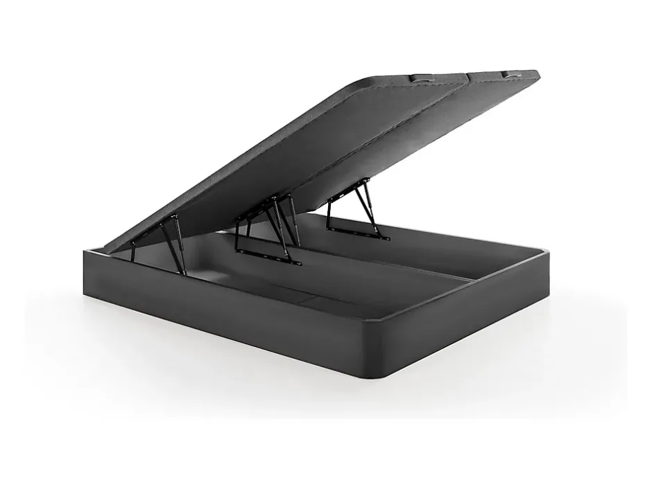 Vente-unique Sommier coffre 180 x 200 cm - Noir mat - HESTIA de YSMÉE