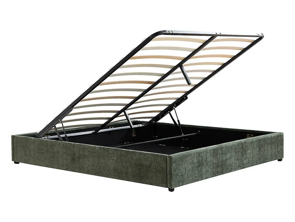 Vente-unique Sommier coffre 160 x 200 cm en tissu texturé - Vert - FIRMEO de YSMÉE