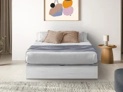 Vente-unique Sommier coffre avec tiroir 140 x 190 cm - Blanc - HESTIA de YSMÉE